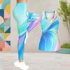 Women Plus Size Two Piece Set Scoop Neck Sleeveless Longline Tank Top Fitted Colorful Printed Pants