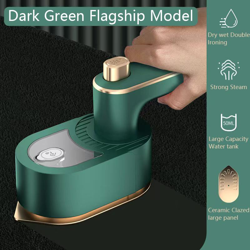 

Mini Steam iron 180 degrees Rotary hand-held wet and dry ironing Portable clothing ironing machine Home travel hanging iron 2025 CHINA&UK зелений