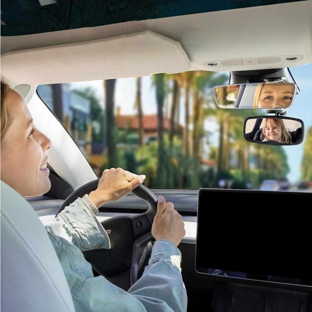 Wide Angle Clip on Car Mirror for Baby Safety Baby Observation Mirror  Rear Passengers Viewing
