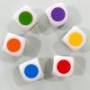 2 Stück Würfel, 16 mm, bunt, Lehrwürfel, 6-seitig, glatte Kante, lichtecht, für Brettspiele, breite Anwendung, Lernwürfel