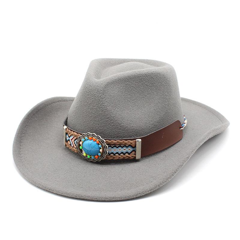 Casual Versatile Retro Ethnic Style Men'S And Women'S Parent-Child Western Cowboy Hat Big Edge Wide Edge Sunshade Top Hat