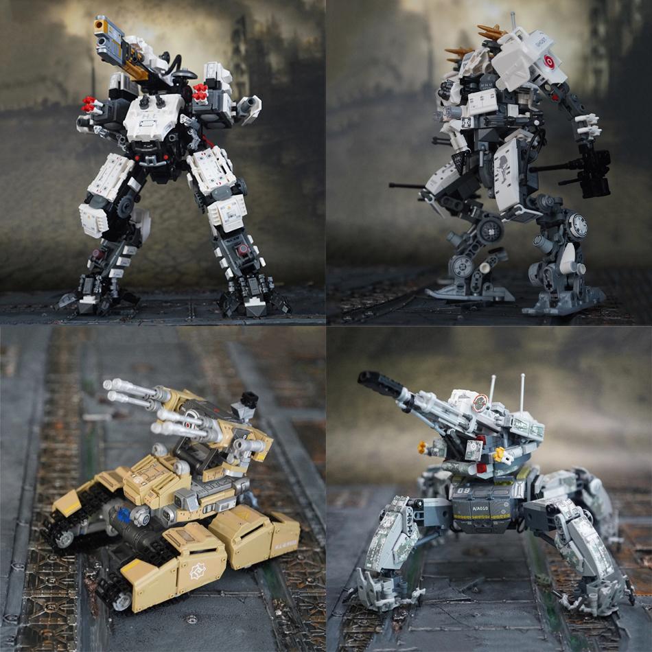 MOC Mechanical Armor White God of Death Building Blocks Wandering Earth Mecha Robot Weapons Assembly Bricks Toys for Kids Gifts