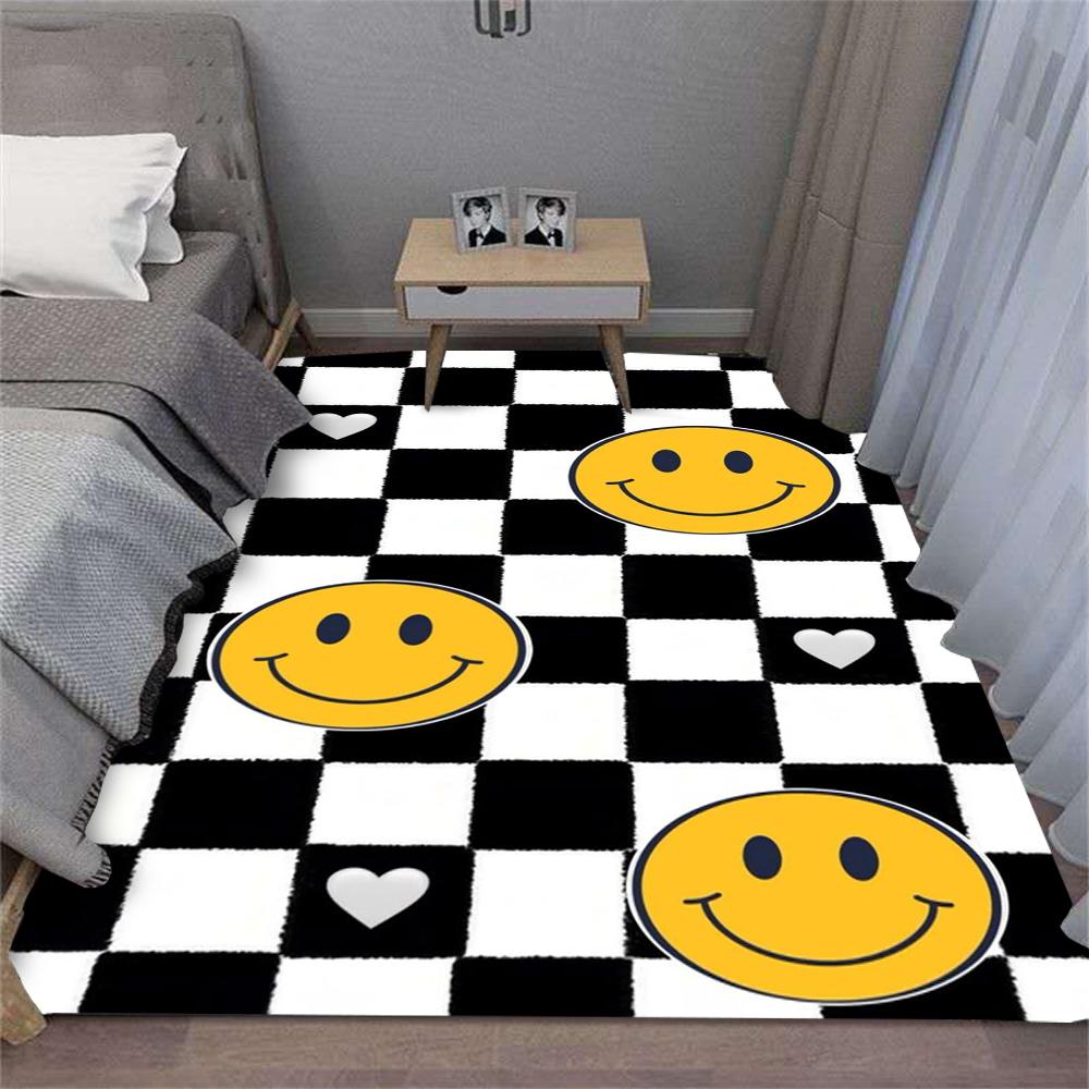 Lächelndes Gesicht Teppich Cartoon Wohnzimmer Schlafzimmer Küche Sofa Tisch Balkon Teppich Rutschfeste Waschbare Matte Zuhause Exquisit INS