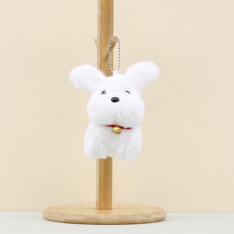 Charming Stuffed Dog Pendant Playful Puppy Keyring Fluffy Doll Keychain Accessory