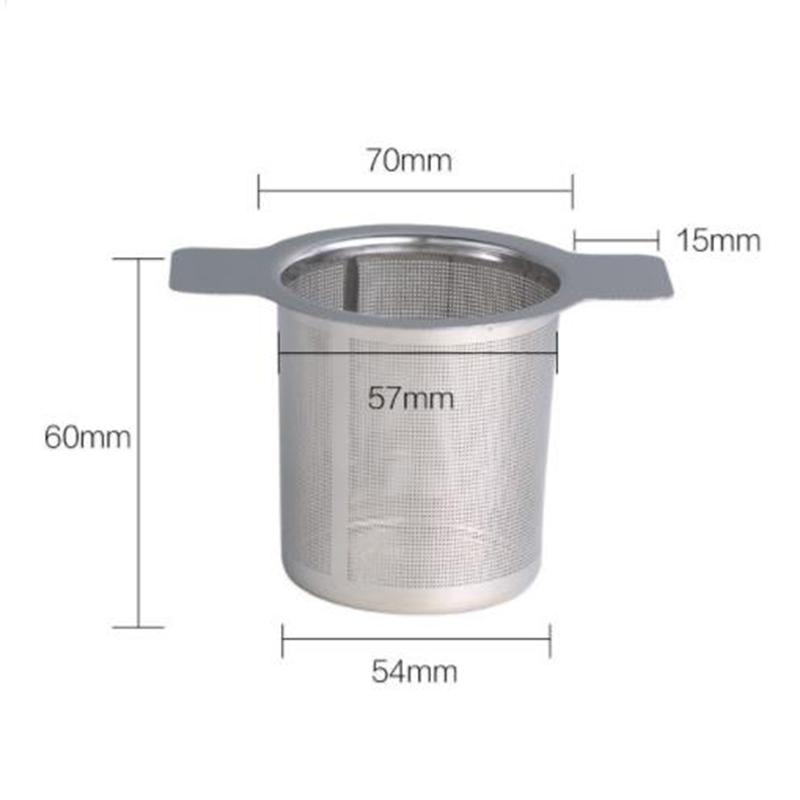 Strainer Dual-Ear Mesh Tea Coffee Infuser Fine Stainless Steel Filters 60x54mm