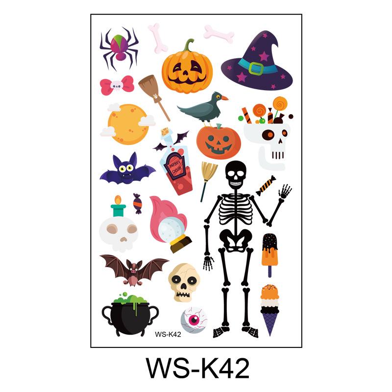 Waterproof Halloween Cartoon Tattoo Stickers for Kids - Pumpkin Magician Theme
