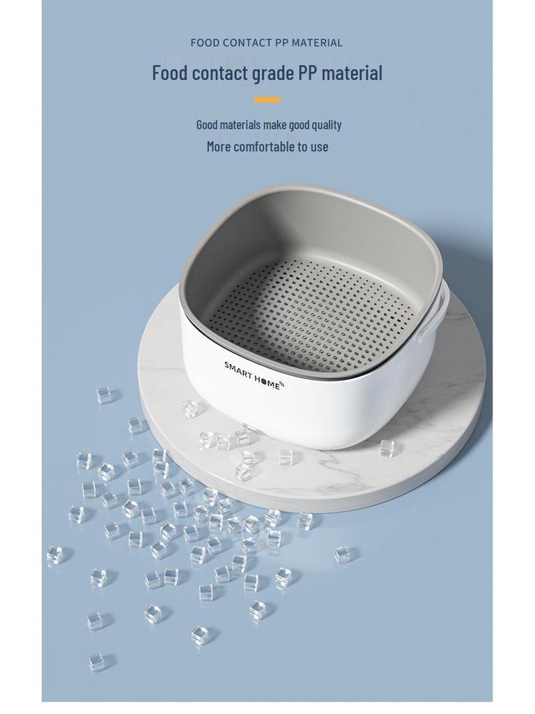 Multifunctional Ultrasonic Vegetable & Fruit Washer with Large Capacity Basin and Drain Basket