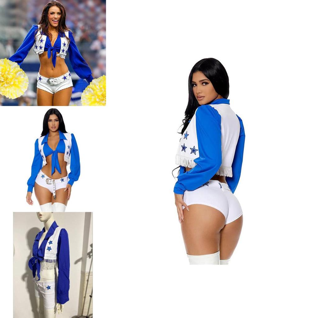 Costume di Halloween di Tendenza per Adulti Costume da Cheerleader da Donna con Design a Stella