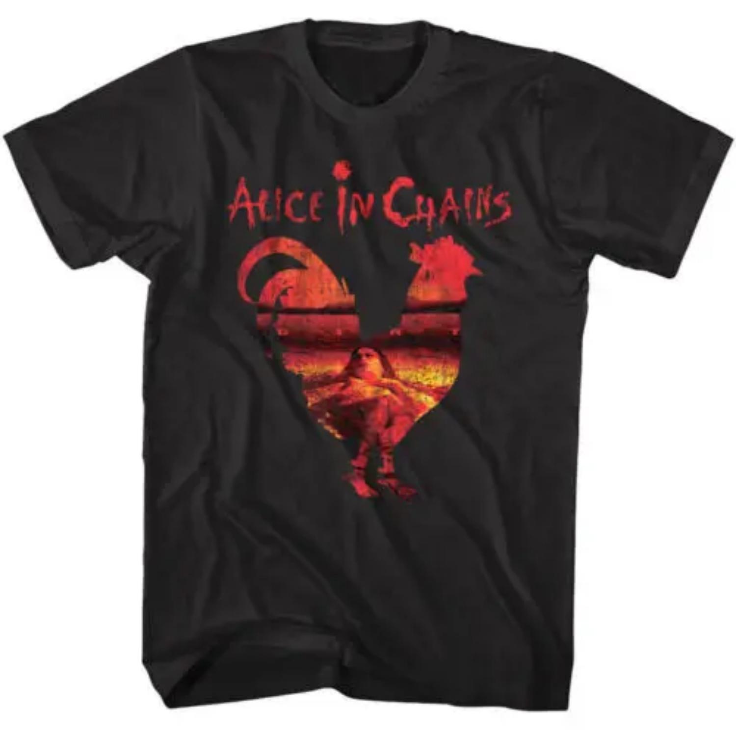 

Alice in Chains Dirt Rooster Men s T-Shirt Chicken Alt Rock Album Metal S чёрный