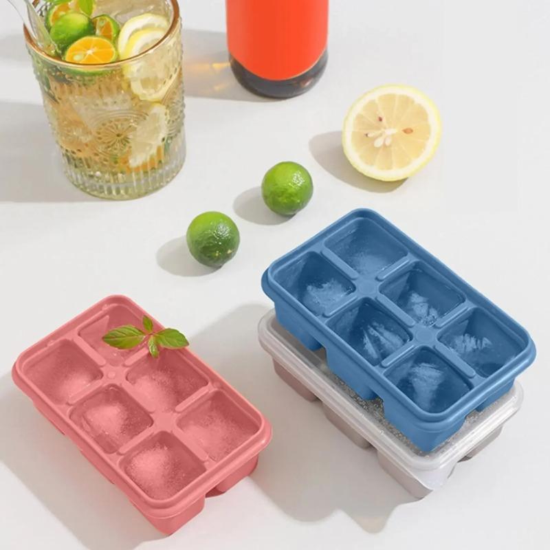6 Cavity Mini Ice Cube Tray Soft Bottom Easy Release Mold for Summer Kitchen Homemade Ice Cube Mold Kitchen Tools