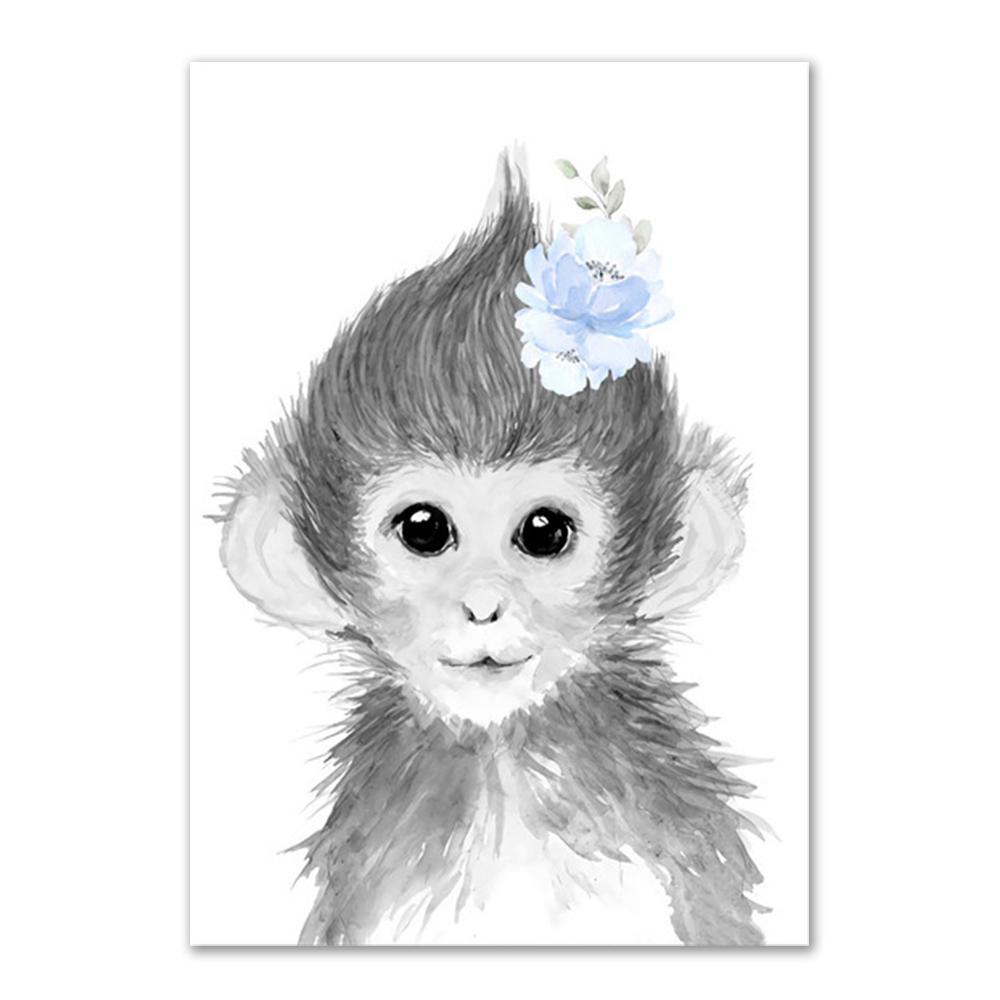 Personalize Baby Name Wall Decoration Painting Customize Nursery Wall Art Poster For Kids Bedroom Deco Animals Canvas Painting