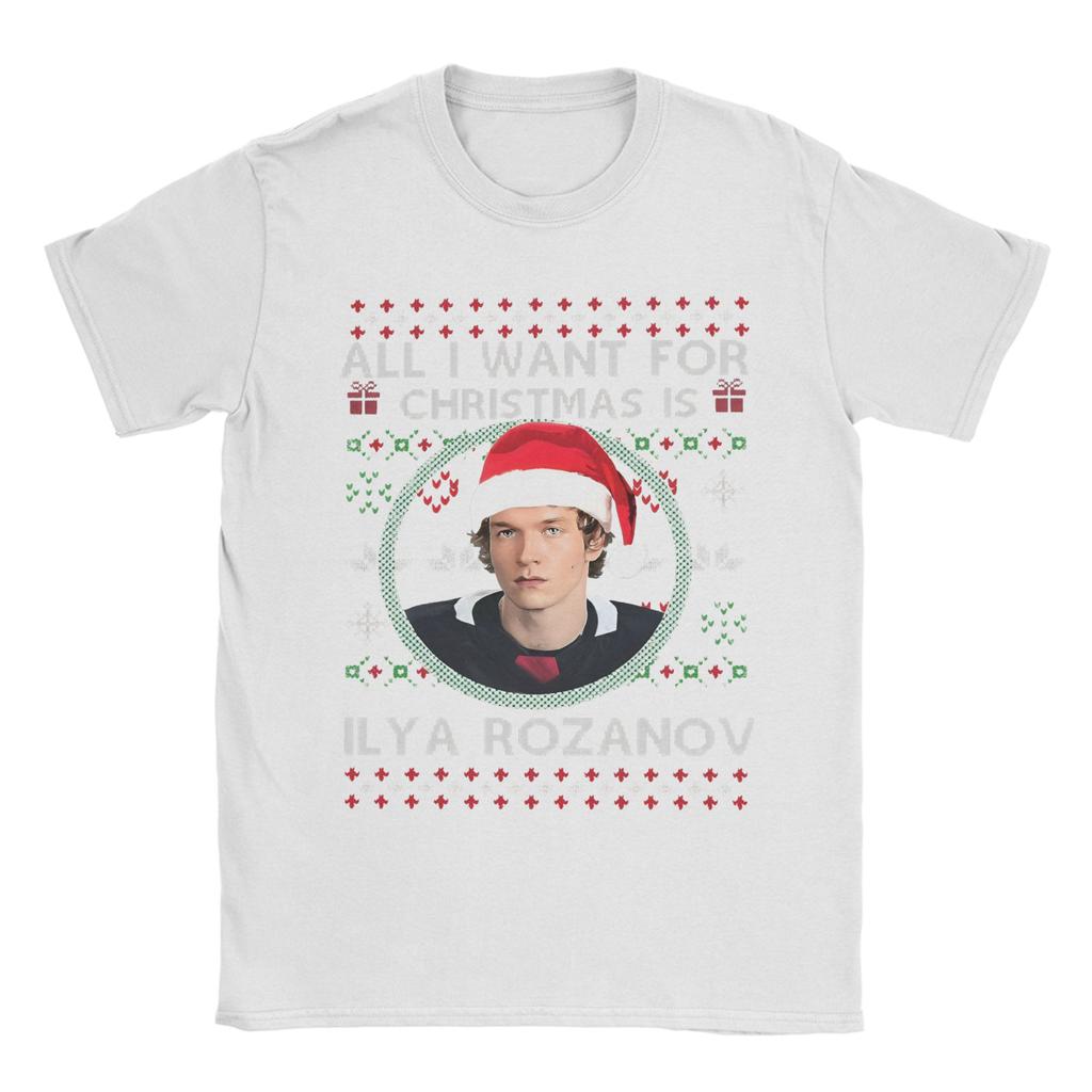 Heated Rivalry  T-Shirt Men All I Want for Christmas Is Ilya Rozanov  Cool 100% Cotton Tees Round Collar Short Sleeve T Shirts