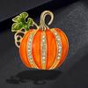 Broche de Halloween Liga Folhas Verdes Laranja Esmalte Broche de Abóbora Festivo Strass Mulheres Meninas Alfinete de Lapela Casamentos Banquete Broche Alfinete de Ação de Graças