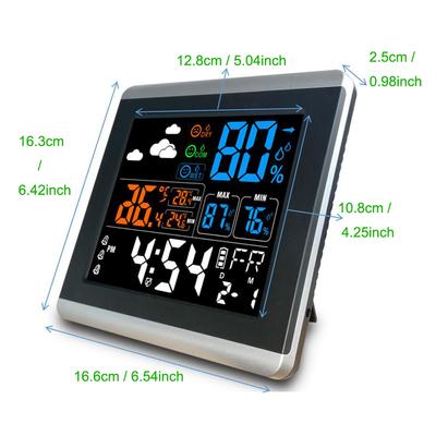 Digital Home Weather Station LED Alarm Clock with Calendar,Temperature Thermometer and Humidity