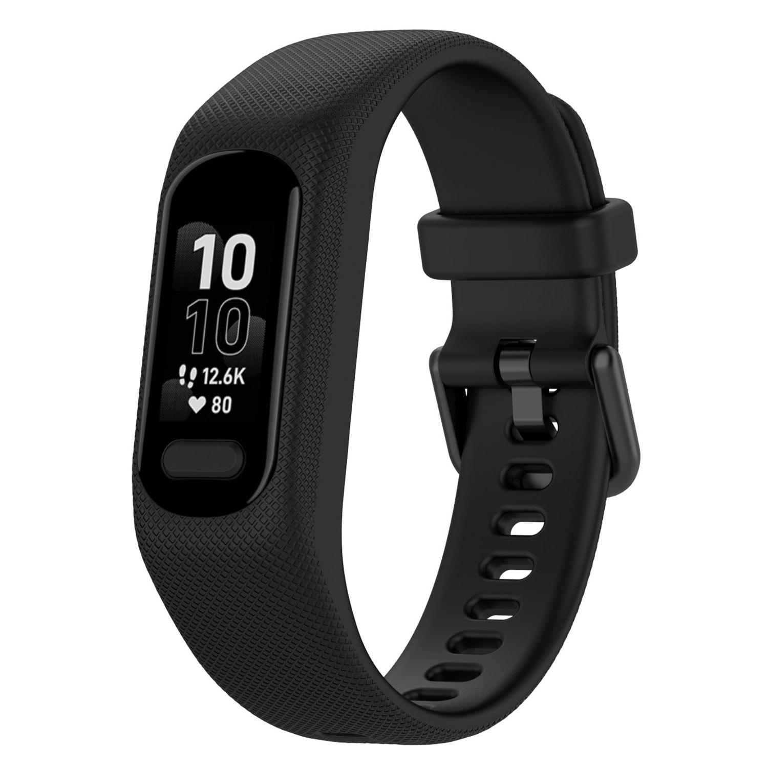 

For Garmin Vivosmart 5 Armband Silicone Watch Strap with Case Black