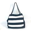 CHANEL 2.55 metal fittings Double Chain Shoulder Bag Nylon canvas Black/White