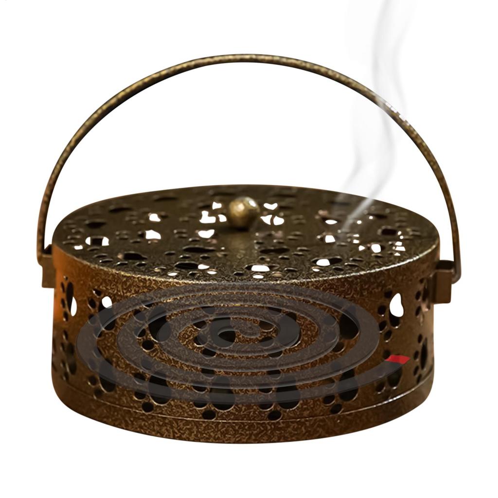 Incense Ash Catcher Portable Round Retro Incense Holder Heat-Resistant Stand With Cat Claw Cutout Tray For Yoga Meditation Spa