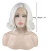 VOCOSTE Heat-Resistant Lace Front Wig, Medium Long Body Wave, for Girls, Everyday Use, White, 35.5 cm