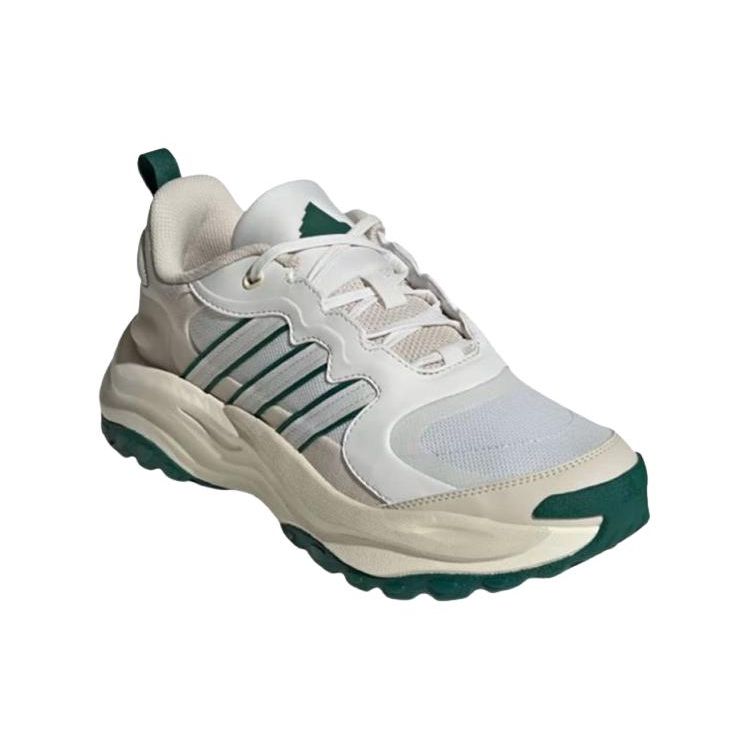 Adidas Maxxwavy Thick Sole Versatile PU Fabric Synthetic Leather Durable Low-Top Running Shoes Unisex Sneakers White Beige Green IF8748