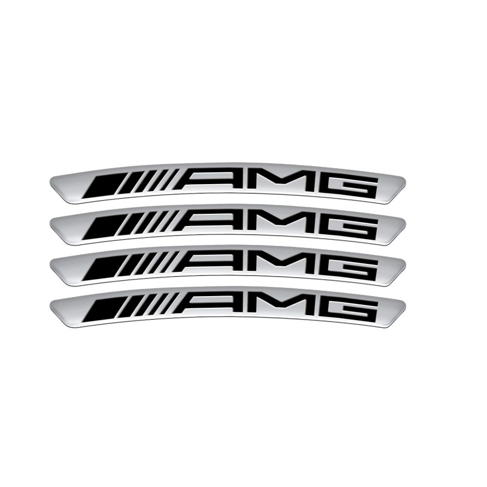 Car Wheel Rim Aluminum Logo Sticker Wheel Hub Decals For Mercedes Benz AMG C180 C200 E260 E300 ML350 W230 W204 W205 W210 W211 CE1