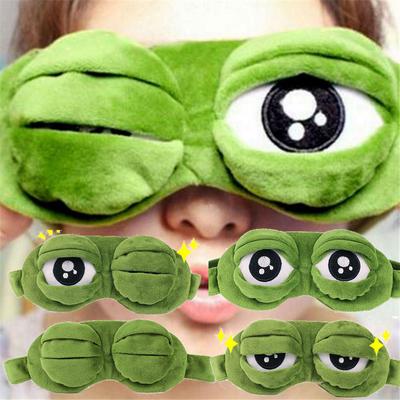 Yumuşak Peluş Uyku Göz Maskesi Seyahat Sad Kurbağa Göz Maskesi Yastıklı Dinlenme Yardım Göz Maskesi 3D Körü Körüne Çocuk Yetişkin göz bandı Relax Masaj