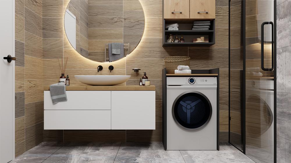Pola Np Washing Machine Cabinet - Anthracite/Artisan Oak