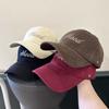 Baseball Cap Women'S Autumn And Winter Widened Brim Simple Embroidery Letters Ground Soft Top Cap Men'S Casual Versatile
