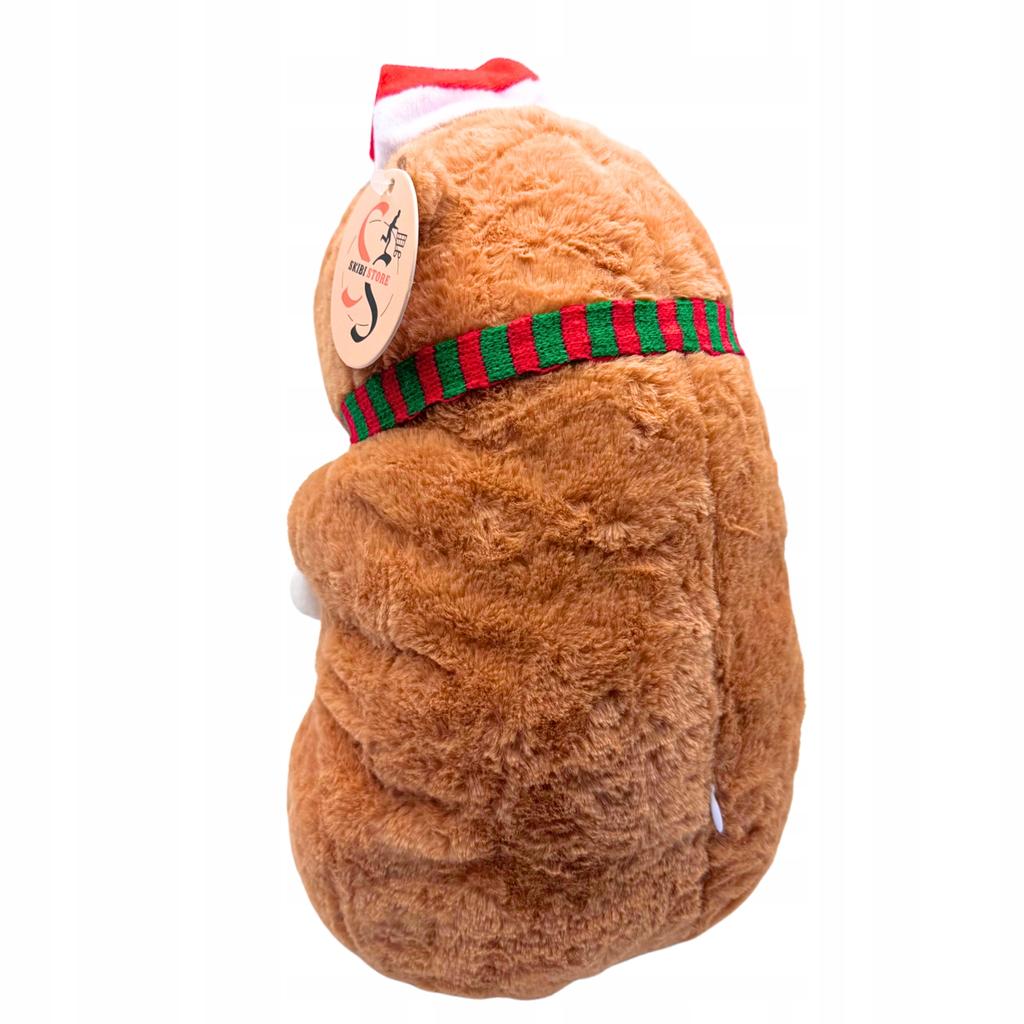 Maskotka Kapibara Zimowa Z Szalikiem Świąteczna Zabawka Pluszowa Duża 30 Cm