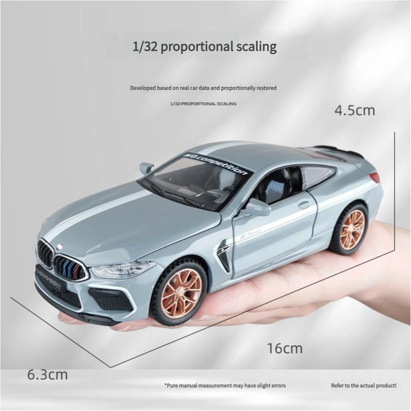 1/32 BWM-M8 Alloy Car Model High Simulation Diecasts Toy with Sound and Light Pull Back Vehicles Decoration Toys for Kids
