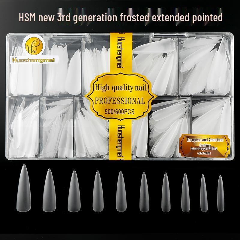 Huashengmei 3rd Gen Seamless Frosted Ultra-Thin False Nails Refill