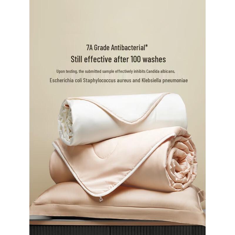 Luolai Home Textiles 100% Cotton Anti-bacterial Tussah Silk All-Season Duo Duvet