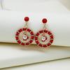 Women's Christmas Tree and Santa Pendant Earrings Set