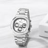 Stylish Waterproof Watch with Small Analog Luminous Stainless Steel Quartz Fashion Accessory Perfect for or As a Boyfriend Gift Men's Seconds
