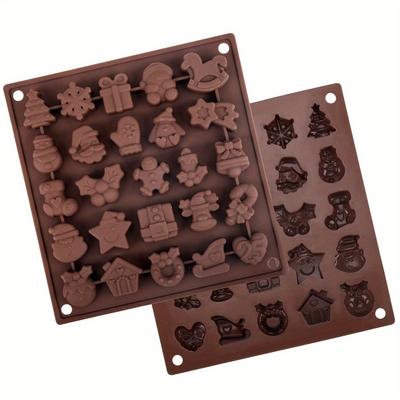 1-delad jul silikonform godis choklad kaka bakform för pepparkaksgodis kex kaka is DIY-produktion
