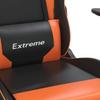 Gaming Chair with Massage Function Black and Orange Artificial Leather