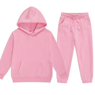 Children Tracksuit 2 Pieces Sets Hooded Sweatshirt +Drawstring Pants Kids Hoodies Running Sportswear Boys Girls Autumn Sportwear