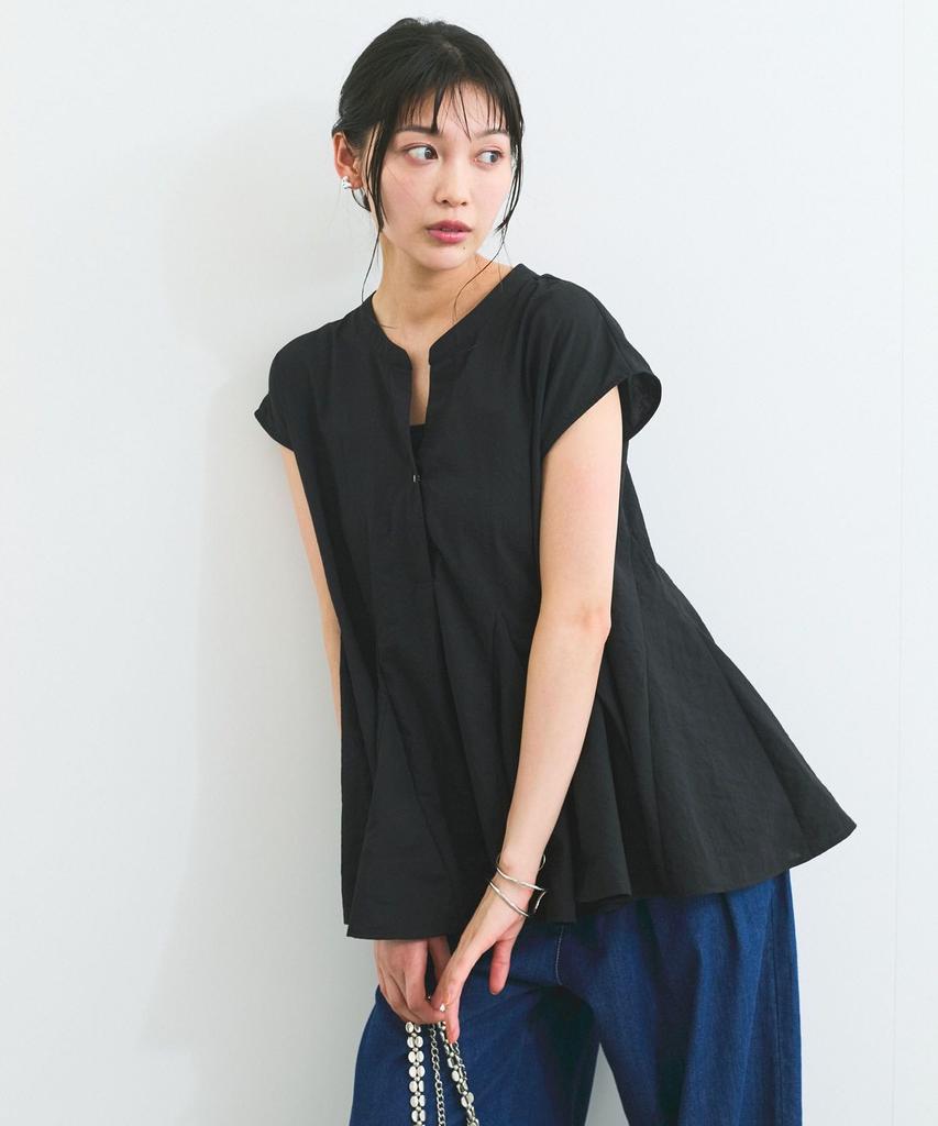 Skipper Flare Black [BIS] Women's Wrinkle-Resistant/Washable Blouse, (01)