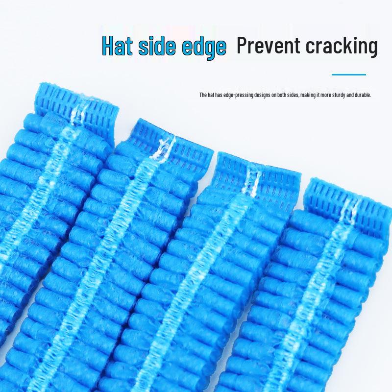 

Breathable Non-woven Dustproof Disposable Cap for Food and Pharma 19-inch Double Elastic синий