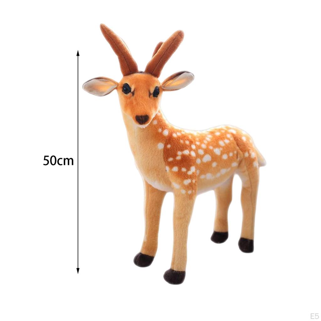 Lifelike Plush Sika Spotted Deer Home Decor Soft Sleeping Doll , Stuffed Animal for Kids
