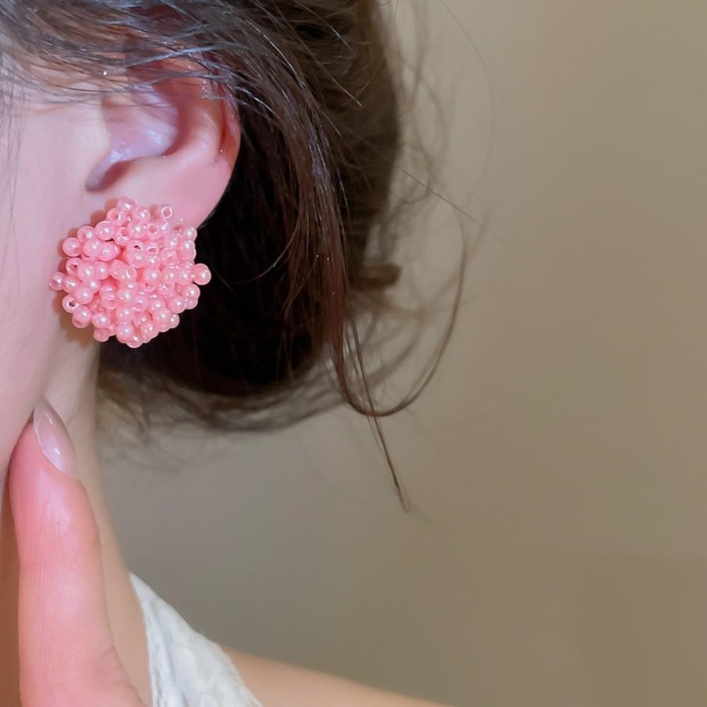 5 Pairs Acrylic Acrylic Flower Stud Earrings Floral Korean Style Earrings Beach Vacation