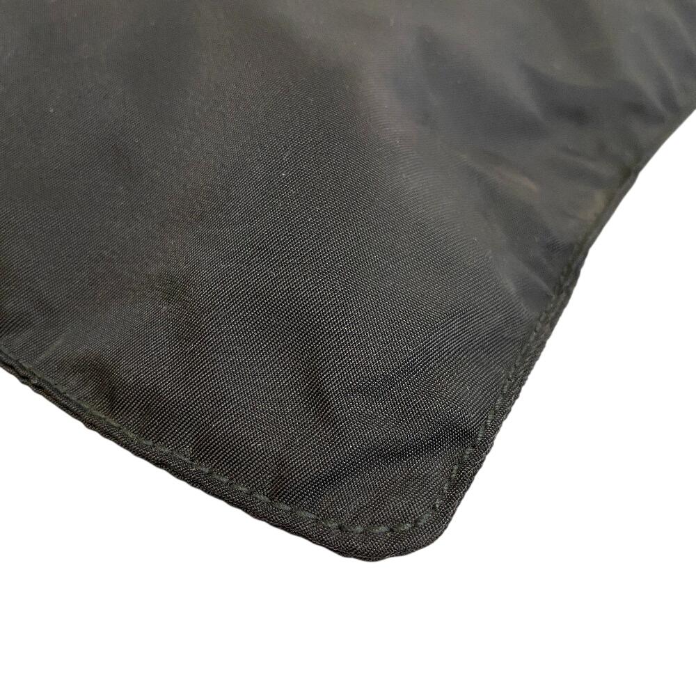 PRADA Sacosh Triangular plate Nylon Shoulder Bag black Nylon Used