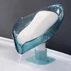 1pc Leaf Shaped Soap Dish, Drain Soap Tray, Wall Mounted Soap Holder, Soap Rack for Bathroom, Multifunctional Soap Storage Rack, Bathroom Accessories