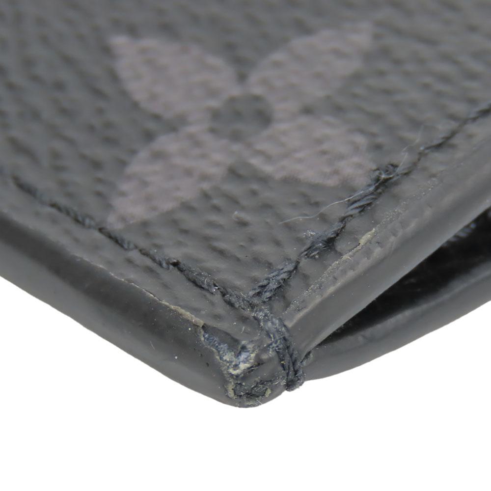 Used LOUIS VUITTON Coin case Coin card holder M30271 Monogram Eclipse Noir black Fragment case