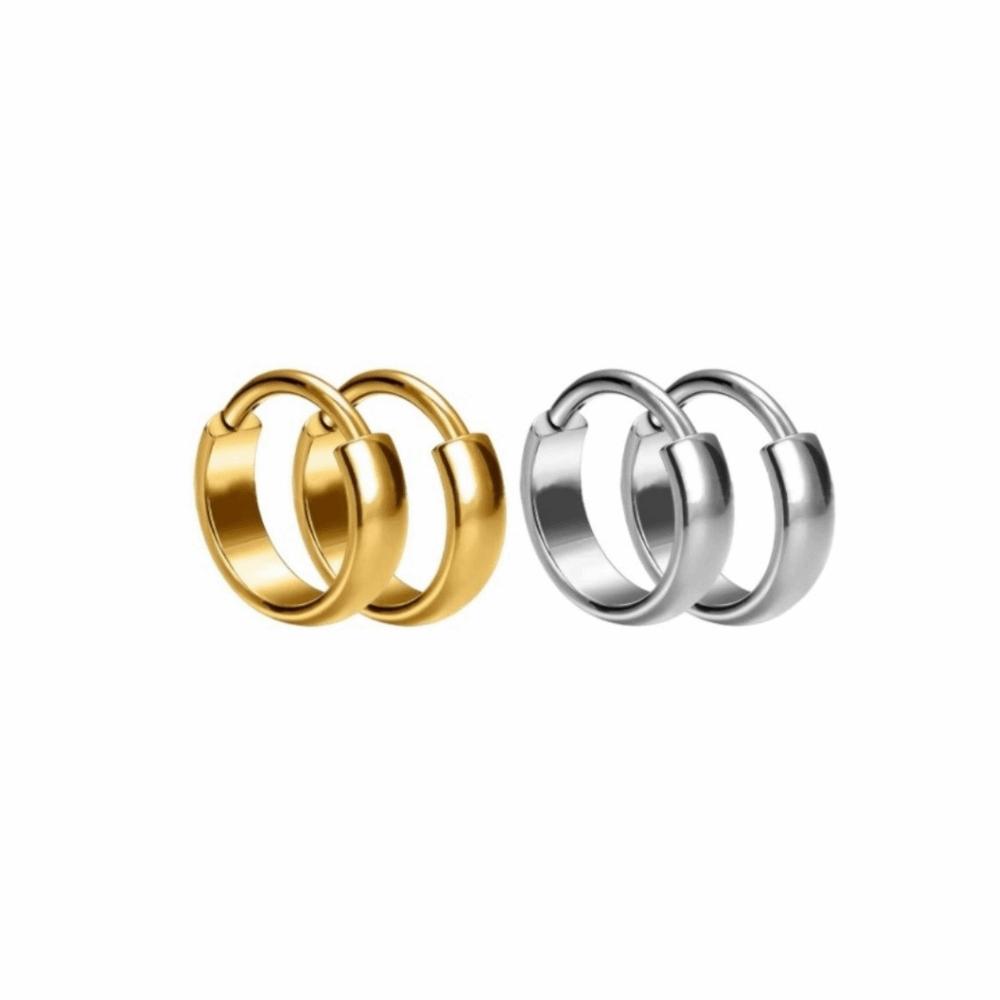 Round Titanium Hoop Earring Silver Earlobe Piercing Jewelry Punk Cartilage Circle Earring  Women
