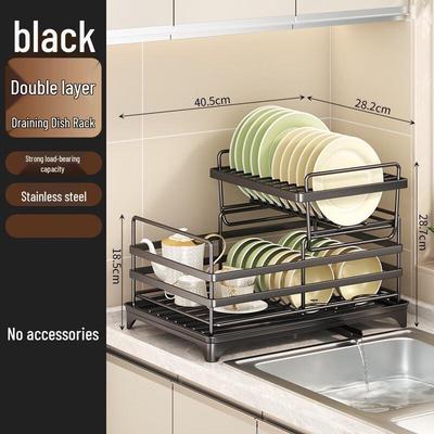 Zhishi Carbon Steel Double-Layer Dish Drying Rack