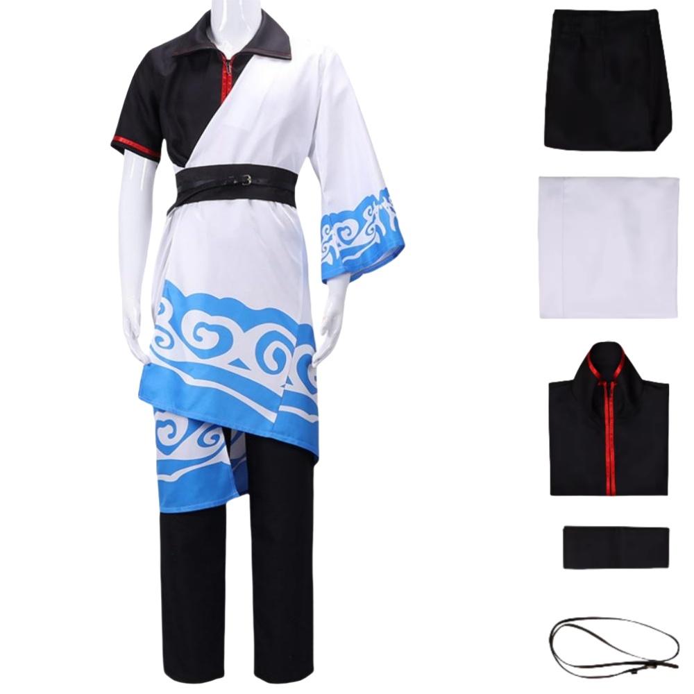 Sakata Gintoki Cosplay-Kostüme Gintama Anime Christmas'Day Party Cosplay-Kostüme Herrenbekleidung Schwarz-Weiß-Anzüge