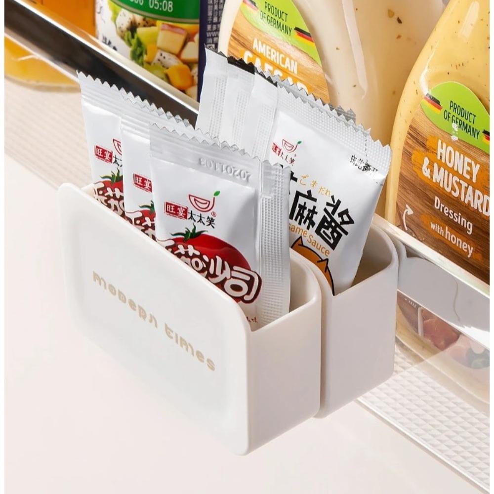 2pcs Easy Install Refrigerator Storage Box Hanging Organizing Box Refrigerator Side Door Storage Box Removable Space Saver