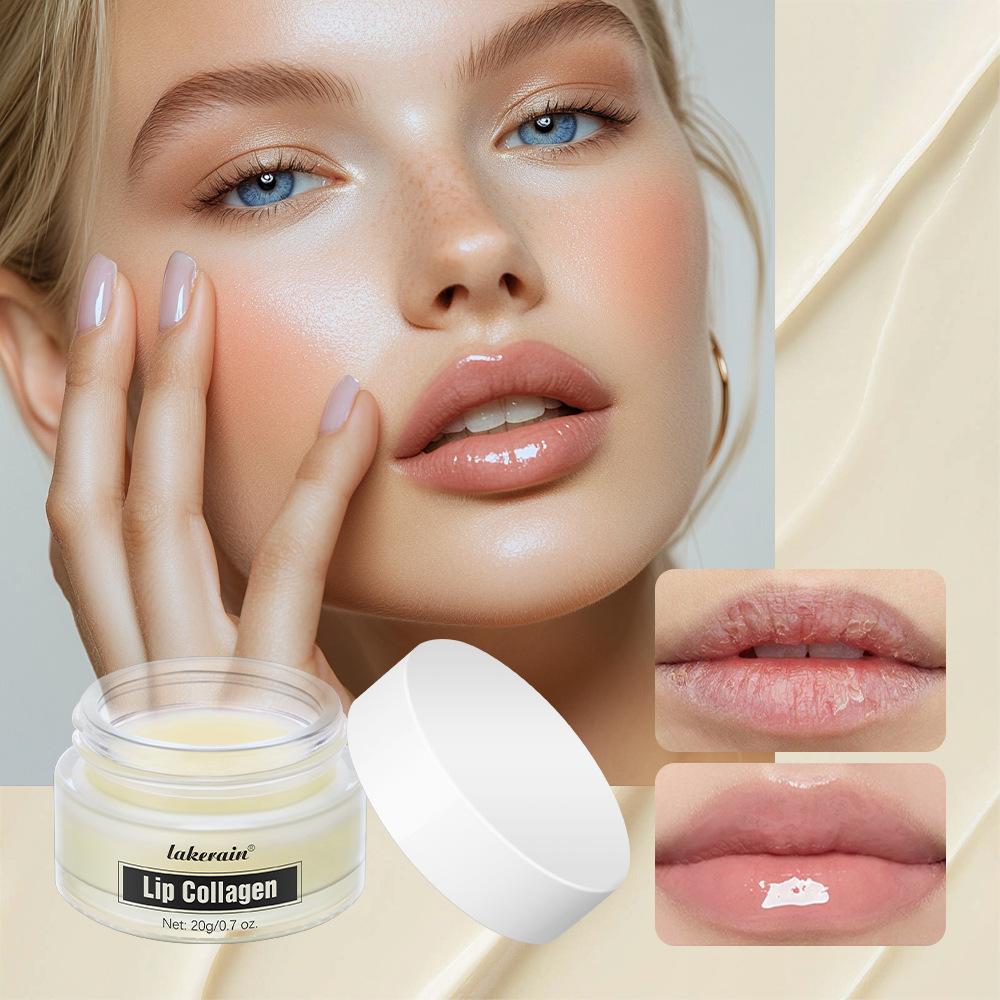 Kollagen Lippenbalsam Maske 20g Tag Nacht Lippenpflege Feuchtigkeitsspendend Glättend Lippenfältchen Korrektur Lippenbehandlung