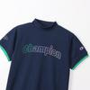 Champion Short Sleeve Mock Neck Shirt UV Graphic Logo Print Women's (CW-BG304), Navy, Protection, Quick-Drying,