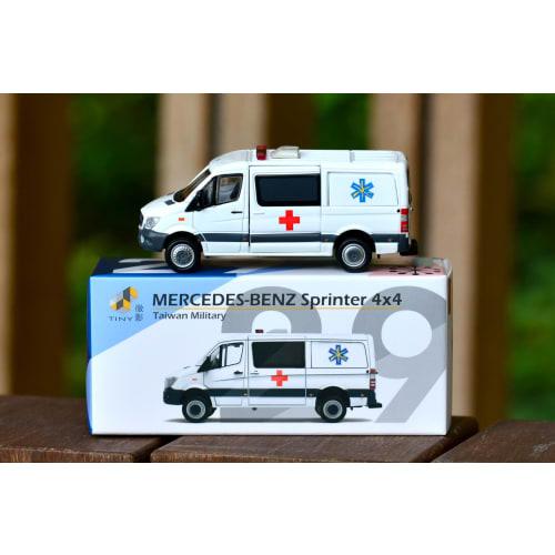 Tiny City 1/64 Scale Diecast Model Car: TW29 Mercedes-Benz Sprinter FL Taiwan Army Ambulance